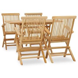 Garden dining set teak fine sanded teak hardwood medium foldable