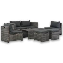 Sofa set grey poly rattan