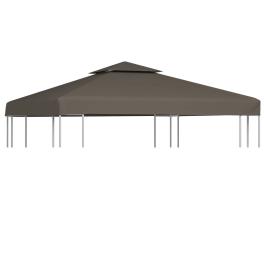 Gazebo top cover taupe polyester with pvc coating 9.8 x 9.8 ft