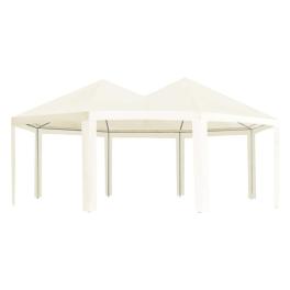 Outdoor gazebo cream pa-coated polyester, powder-coated steel large