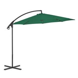 Cantilever garden parasol green polyester large tiltable
