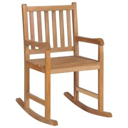 Rocking chair brown solid teak wood medium durable