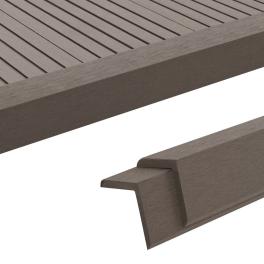 5 pcs decking angle trims wpc 66.9" dark brown