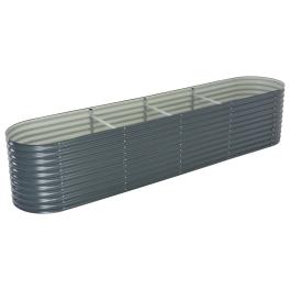 Garden raised bed grey galvanized steel 157.5 x 31.5 x 31.9 in