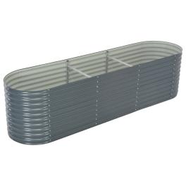 Garden raised bed grey galvanized steel 126.0 x 31.9 x 31.9 in