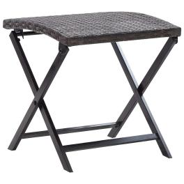 Stool brown pe rattan, powder-coated steel compact foldable