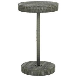 Garden table grey pe rattan, powder-coated steel medium durable