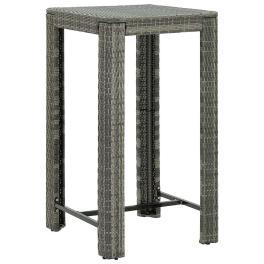 Bar table grey pe rattan, powder-coated steel counter height