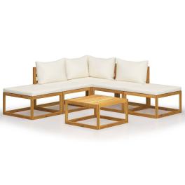 Garden lounge set natural wood color solid acacia wood standard