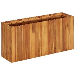 Raised bed natural wood color solid acacia wood 39.4x11.8x19.7 in