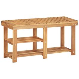 Shoe rack natural wood color solid acacia wood compact storage