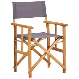 Director chair brown frame, dark grey fabric