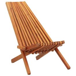 Outdoor chair brown solid acacia wood standard foldable