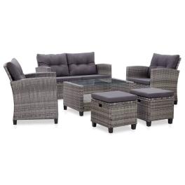 Garden sofa set of 6 dark grey