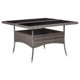 Dining table gray pe rattan 47.2 in by 47.2 in durable
