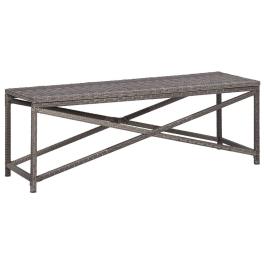 Bench grey pe rattan, powder-coated steel 47.2 in tough bench