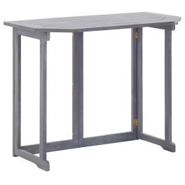 Balcony table grey solid acacia wood 35.4 x 19.7 x 29.1 in