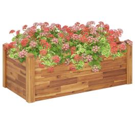 Garden raised bed natural wood color solid acacia wood