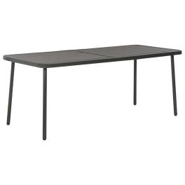 Outdoor table dark grey e-coated steel large tough dining table