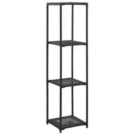 Storage shelf black poly rattan 11.8x11.8x47.2 in storage shelf