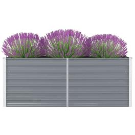 Raised garden bed grey galvanized steel 63 x 31.5 x 17.7 in