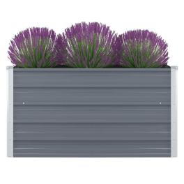 Raised garden bed grey galvanized steel 39.4x39.4x17.7 in durable