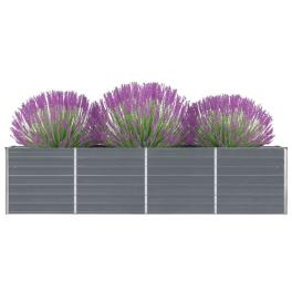 Raised garden bed grey galvanized steel large durable