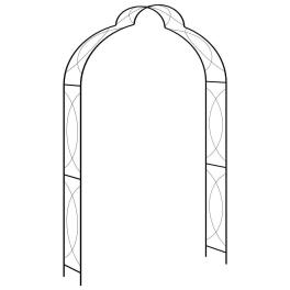 Garden arch black powder-coated iron large decorative inlays