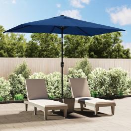 Garden parasol azure polyester 118.1x78.7 in tiltable