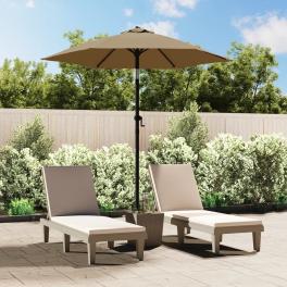 Garden parasol taupe and dark grey polyester 78.7 in diameter