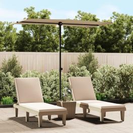 Garden parasol taupe polyester, aluminum 70.9 x 43.3 in rotatable