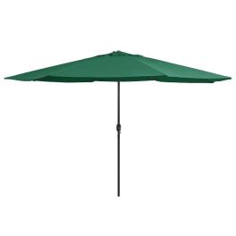 Garden parasol green polyester, metal large tiltable