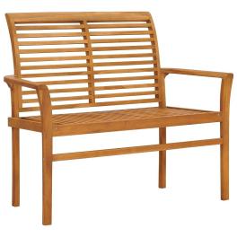 Garden bench teak brown fine sanded teak hardwood 44.1 in durable