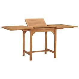 Garden table warm teak brown solid teak wood medium extendable
