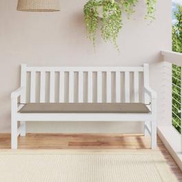 Garden bench cushion taupe 100% polyester 59.1 x 19.7 x 1.6 in