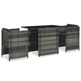 Garden dining set grey and anthracite