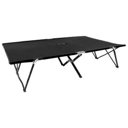 Sun lounger black steel frame double foldable sun lounger