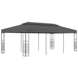 Outdoor awning anthracite steel, polyester 10x20 ft collapsible