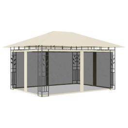 Gazebo with mosquito net 13.1'x9.8'x9' cream 0.6 oz/ft²