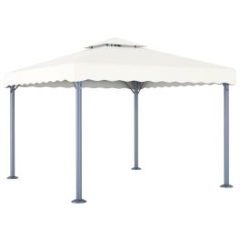 Gazebo cream aluminum 118.1 x 118.1 in uv-resistant materials