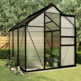 Greenhouse anthracite and transparent aluminum and polycarbonate