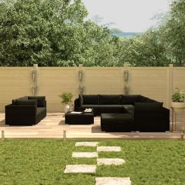 Patio lounge set set of 10 black