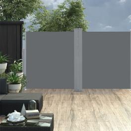 Side awning anthracite polyester with pu coating 55.1x236.2 in