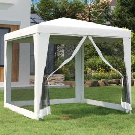 Party tent with 4 mesh sidewalls 8.2'x8.2' white