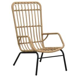 Garden chair light brown poly rattan, powder-coated steel standard