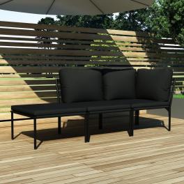 Garden lounge set black and anthracite