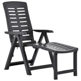 Sun lounger anthracite plastic adjustable foldable sun lounger