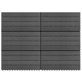 Wpc tiles 23.6"x11.8" 6 pcs 10.8ft² gray