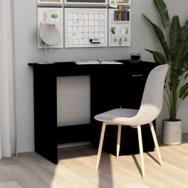 Desk black engineered wood compact desk rectangular modern