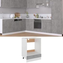 Oven cabinet concrete gray engineered wood standard oven cabinet